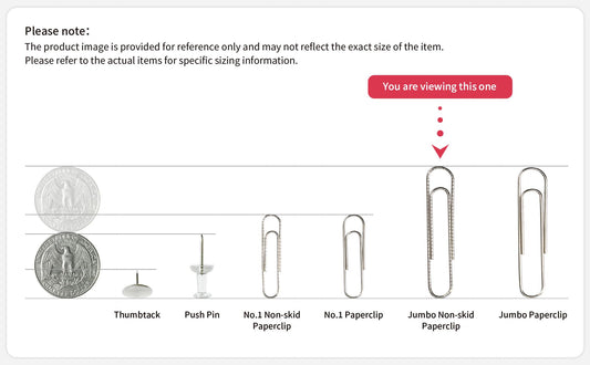 PAPERPAL Paperclips for Office School & Personal Use, Jumbo Nonskid Paper Clip (2"), 1000 Large Paper Clips (10 Boxes of 100 Each), Silver