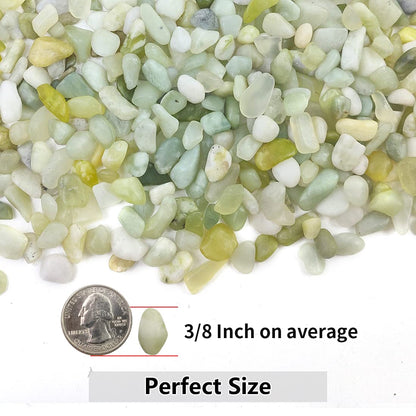 YISZM 5LB Succulent and Cactus Jade Pebbles, 3/8 Inch Natural Decorative Polished Stones, River Rocks for Indoor Plants, Vases, Planters and Outdoor Gardening