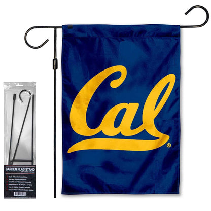 Cal Berkeley Golden Bears Garden Banner Flag with Flag Pole Stand Set