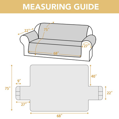 H.VERSAILTEX 100% Waterproof Couch Cover Thick Durable Sofa Slipcover with Storage Pocket Triple Nonslip Furniture Protector for Dogs, Children, Pets, Machine Washable (Sofa, Lily Pad)