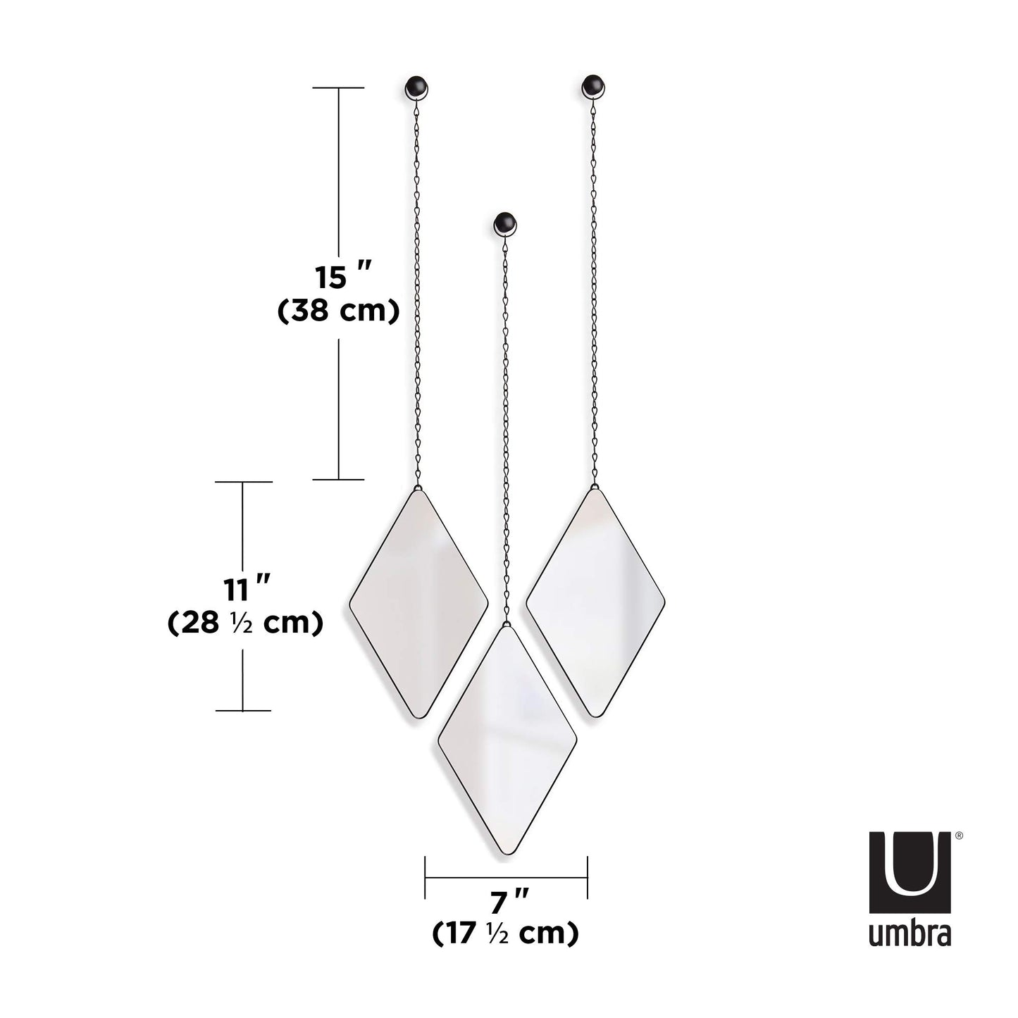 Umbra Dima Mirrors, Set of 3, Trio of Decorative Mirrors