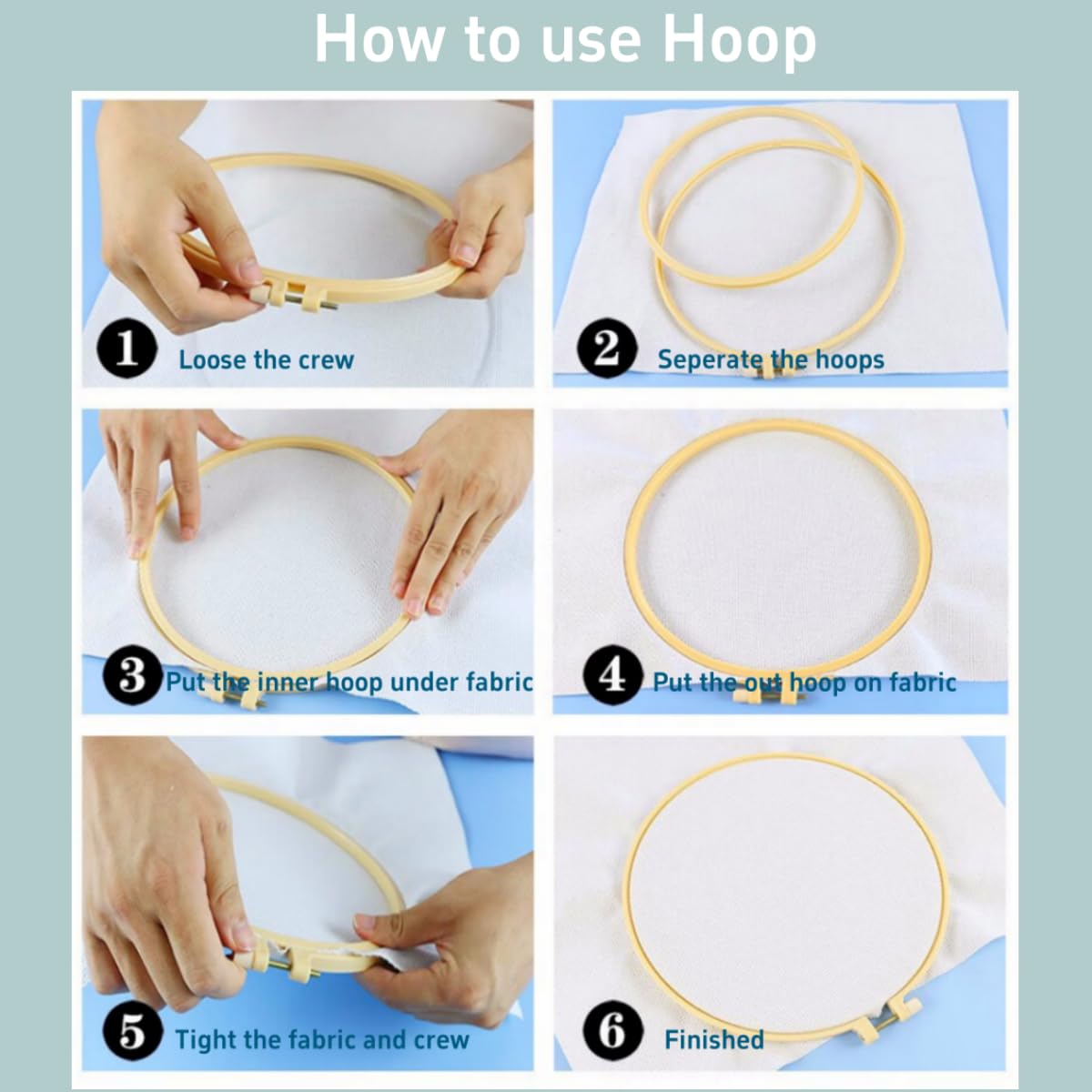 DIY Punch Needle Kits Seaside Beach and Palm Tree Easy for Beginners Starter Set with Hoop Needlepoint Embroidery Craft Hobby and Home Decor 20x20cm