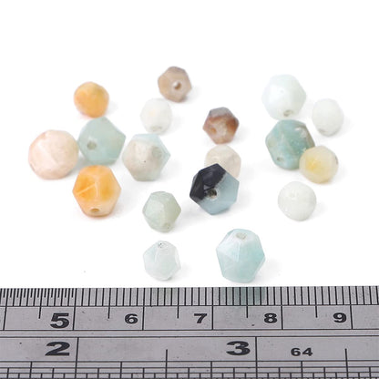 BEADIA Faceted Natural Amazonite Stone Round Beads 8mm 36cm/Strand for Jewelry Making