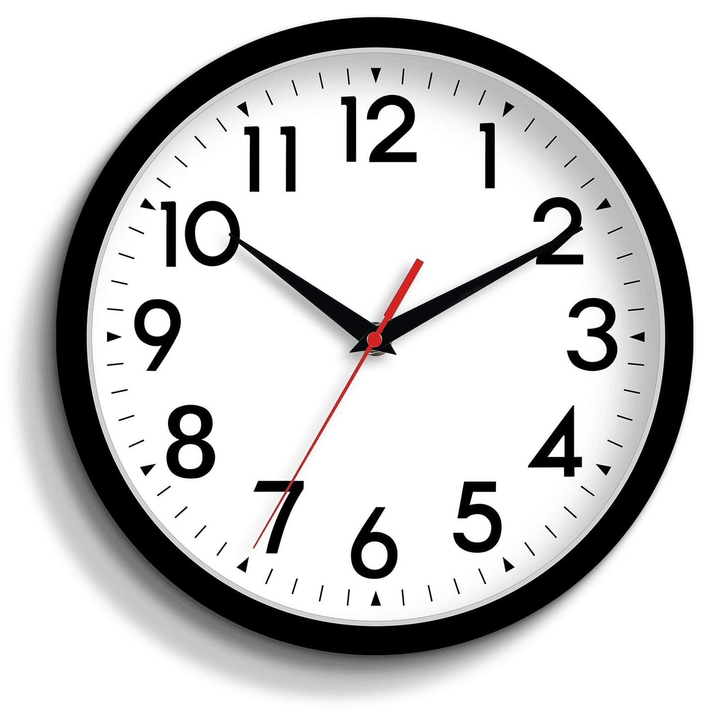DAXSMY 12 Inch Wall Clock Silent Non-Ticking Battery Operated Analog Clock Decorative for Office Kitchen Outdoor Living Room Classroom Bedroom Bathroom School(Black)