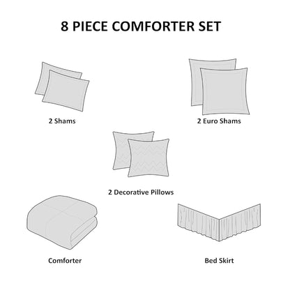 Madison Park Floral Queen Comforter Set, Cotton Rich Bedding Set Feminine Design Shabby Chic Queen Size Comforter Sets, All Season Bed Cover with Shams, Bed Skirt, Décor Pillow, Blush 8 Piece