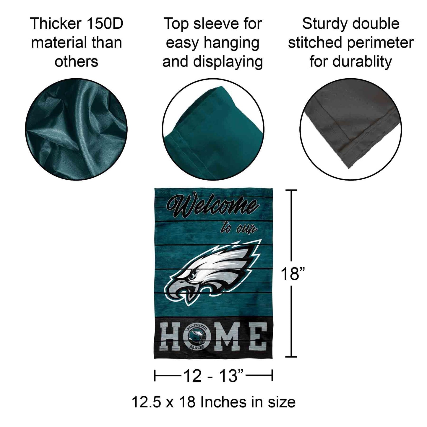 Philadelphia Eagles Welcome Home Decorative Garden Flag Double Sided Banner
