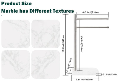 BathAce Hand Towel Holder, F-Shape Hand Towel Stand with Marble Base, Stainless Steel Swivel Hand Towel Rack Standing Towel Bar for Bathroom Kitchen Countertop, 2 Arms (Brushed Nickel)