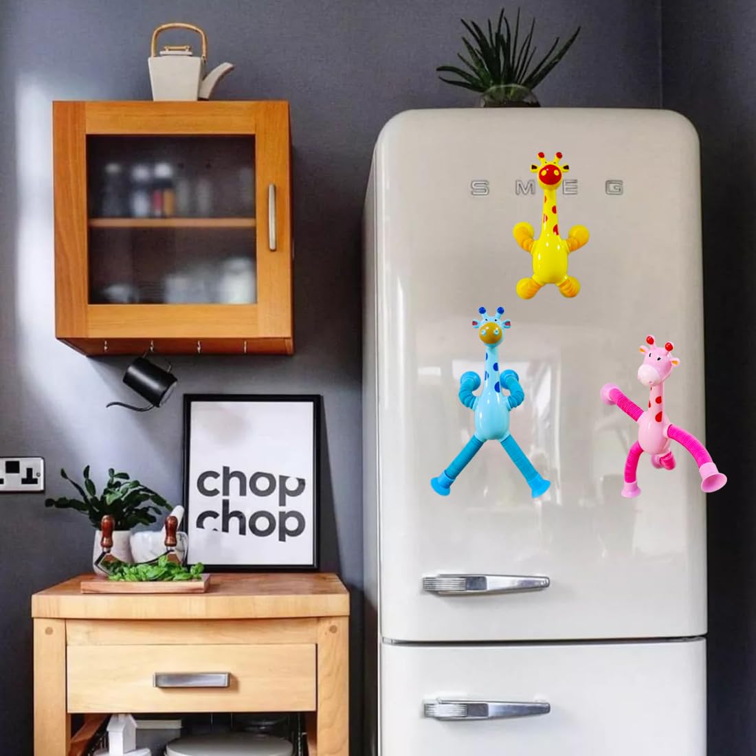 8 PCS Telescopic Suction Cup Giraffe Sensory Toys, Pop Tube Fidget Toys Bulk for Toddlers, Kids Travel, Easter Basket Stuffers, Party Favors Birthday Gifts for Boys Girls