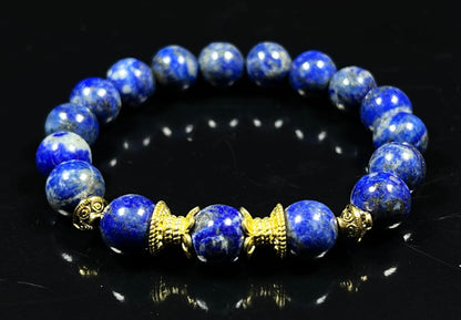 AWAKEN YOUR KUNDALINI Lapis Lazuli Stretch Bracelet – Truth, Wisdom & Chakra Energy, 10mm