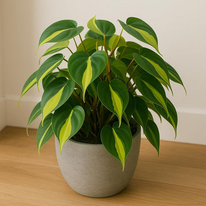 Limefire Philodendron Live Indoor Plant - Brasil Philodendron – Live Starter Plant in 2 Inch Pot - Striking Variegated Foliage with Bold Yellow-Green Centers