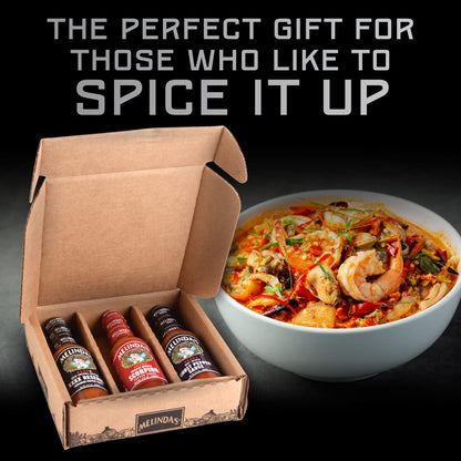 Melinda’s Extreme Fiery Variety Pack - Extra Spicy Craft Hot Sauce Gift Set - Includes Ghost Pepper, Scorpion Pepper, Habanero XXXXtra Reserve - Extreme Heat Hot Sauce Variety Set - 5oz, 3 Pack