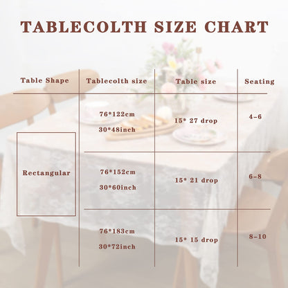 LuoluoHouse Rustic Ivory Wedding Tablecloths Lace Chic Rectangular Tablecloths for Wedding Reception Farmhouse Table Decorations 60x120 inch