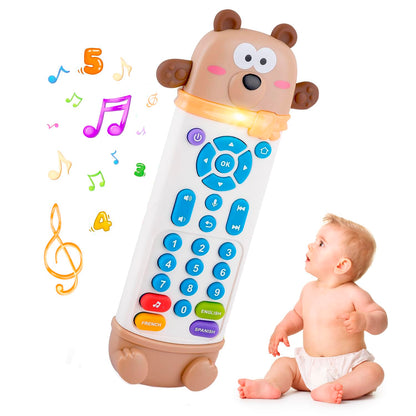 Baby Remote Control Toy with Music and Light - On The Go Remote - Toddler Early Education Learning Toys & Gifts for Boys & Girls Ages 18 Months+ (Bear)