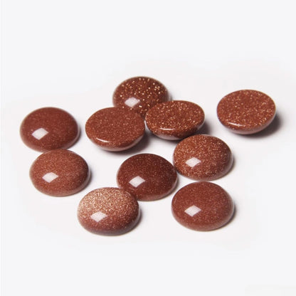 20pcs 12mm Natural Stone No Hole Gold Sandstone Semicircle Smooth Cabochons Beads Healing Chakra Crystal Stone Bead for Jewelry Making Rings Earrings Necklace Bracelet DIY Crafts