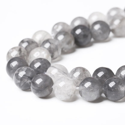 45pcs 8mm Natural Grey Cloud Crystal Stone Beads for Jewelry Making Energy Healing Power Stone Beads DIY Bracelet Necklace Accessories 15"(8mm, Grey Cloud Crystal)