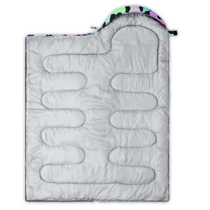 Axolotl Leopard Print Sleeping Bag for Kids Girls–Lightweight Warm Cold Weather Sleeping Bags,Waterproof Portable Sleeping Bag for Camping,Backpacking Camping Sleeping Bag,Kids Sleeping Bags,Rainbow