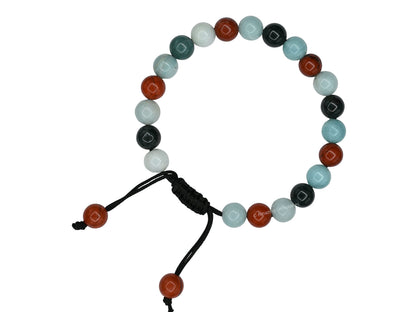 Amazing Gemstone Get Well Soon Recovery Bracelets for Women Manifestation - Moss Agate Amazonite Red Jasper Bracelet Set for Men Women Healing Calming Anxiety Stress Relief Gifts (Adjustable)