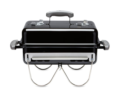 Weber Go‑Anywhere Charcoal Grill – Compact Portable BBQ Grill for Camping, Tailgating & Outdoor Cooking with 2‑Piece Cooking Grate & Precise Airflow Dampers