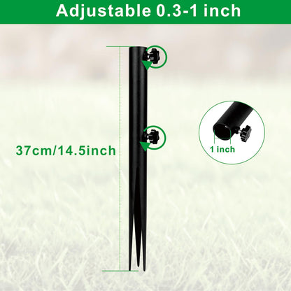 KSWLOR Flag Pole Ground Stake, Heavy Duty Flag Pole Holder, Outdoor Light Stakes for Torch Stand, Ground Outdoor Banner Stakes Fits Poles with 1 Inch, for Garden Lawn