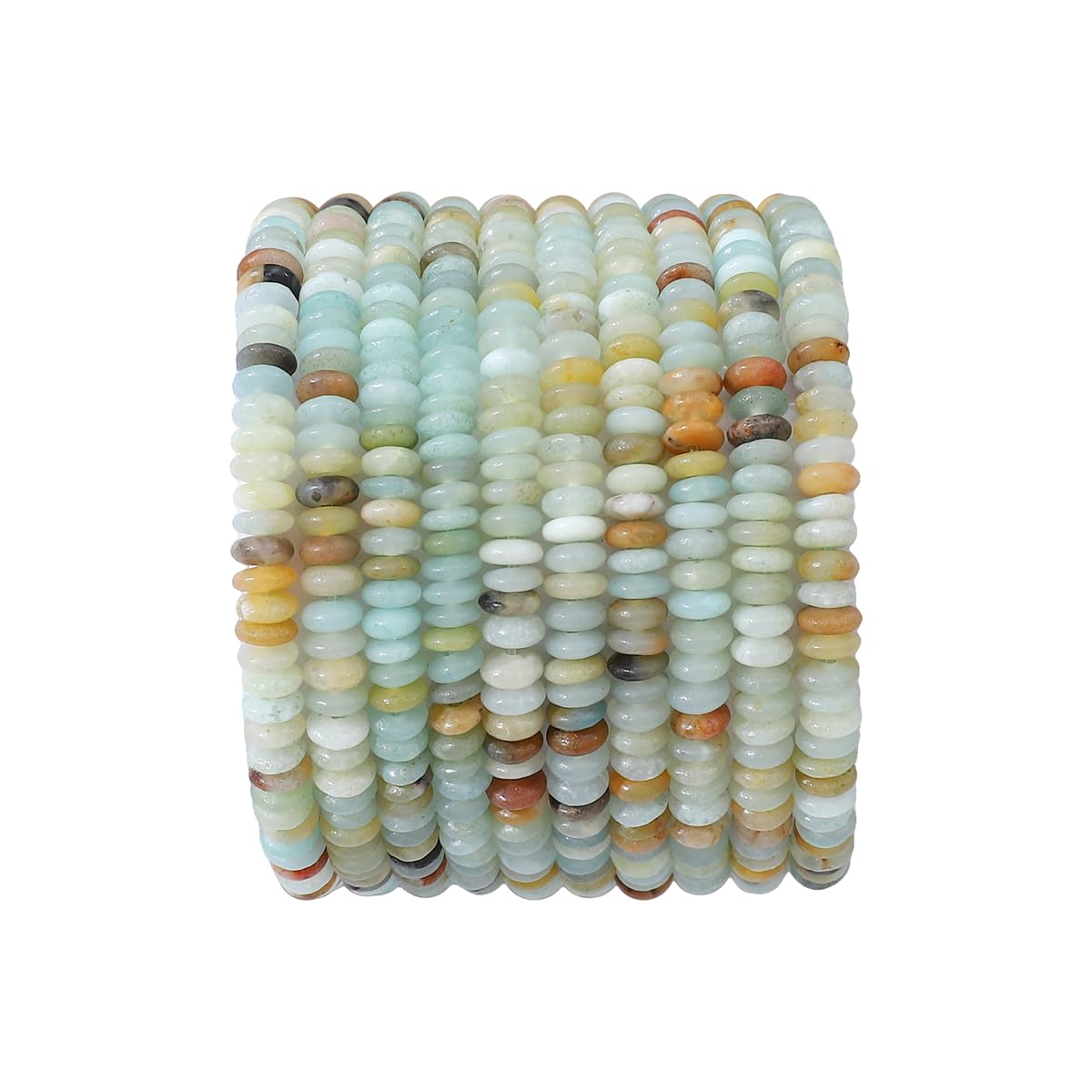 BEADIA Natural Amazonite Disk Stone Beads 4x2mm 160pcs Rondelle Loose Semi Gemstone Beads for Jewelry Making Design