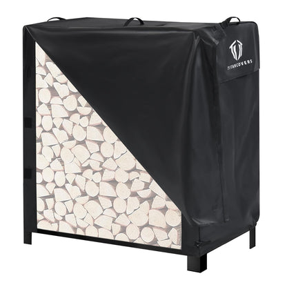 TitanCovers 4ft Firewood Rack Cover, 600D Heavy Duty Oxford Log Rack Cover, Waterproof Windproof Sun-Proof Outdoor Wood Rack Covers (Rack Not Included)