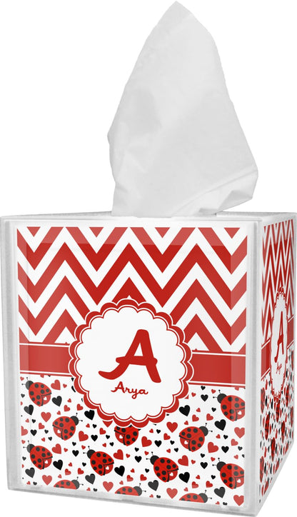YouCustomizeIt Personalized Ladybugs & Chevron Tissue Box Cover