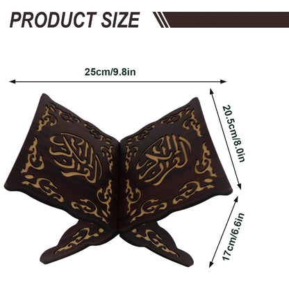 LNQ LUNIQI Foldable Wooden Book Stand Quran Bible Book Holder Muslim Reading Bookshelf Magazine Cookbook Display Holder for Display Reading Prayer Chapel（Black）