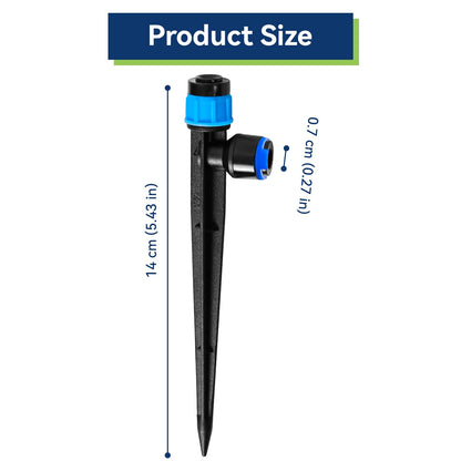 YAIRMIS 20PCS 1/4 inch Tubing Drip Irrigation Emitters Sprayer,360 Degree Drip Emitter Sprayer with Stake, Irrigation Dripper Sprinklers for Drip Irrigation System