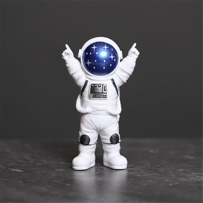 Ni-JASW Blue White Astronaut Statues Set of 4, Spaceman Sculpture Figurines Outer Space Theme Decor for Nursery Room Cake Topper