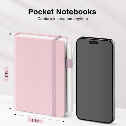 Pocket Small Notebook Journals, 8 Pack (8 Pastel Color) Mini Notebook 3.7x5.7 Journaling Notebooks for Women Men, A6 Hardcover Lined Note Pads with Pens for Work, Business, Travel Journal, Office Supplies