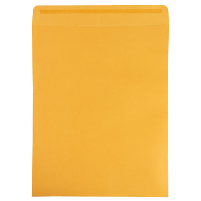 JAM PAPER 11 1/2 x 14 1/2 Open End Catalog Commercial Envelopes with Peel and Seal Closure - Brown Kraft Manila - 50/Pack