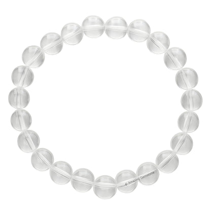 Amazing Gemstone Crystal Bracelet for Women Men's Gifts - Protection Healing Crystal Bracelet - 8mm Gemstone Beaded Stretchable Bracelet Pulseras Para Hombres Mujer Stocking Stuffers Mothers Day Gift (Clear Quartz)