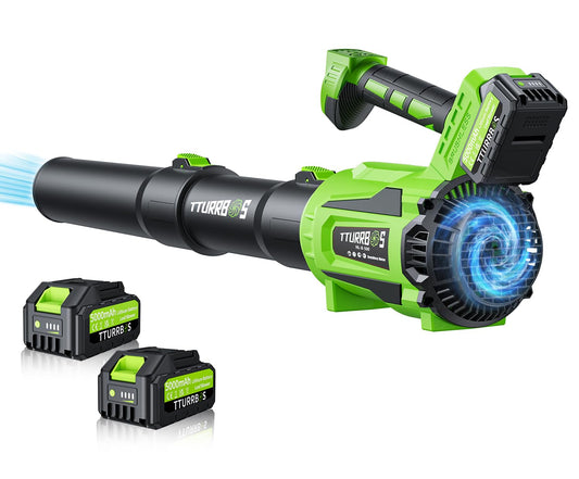 Leaf Blower Cordless, 650CFM Electric Leaf Blower with 2 x 5.0Ah Batteries and Charger, 6-Speed Modes, Brushless Motor, Powerful Blowers for Lawn Care, Yard, Patio, Dust, Blowing Leaves