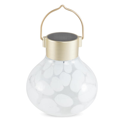 Allsop Handblown 5" Outdoor Solar LED Tea Lantern - White