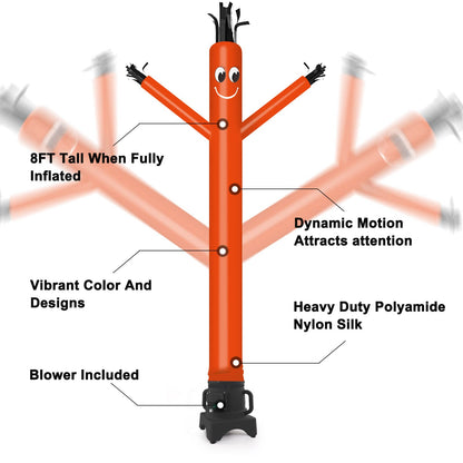 MOUNTO 8FT Fly Puppet Dancer with 1/3hp Blower Complete Set (Orange)