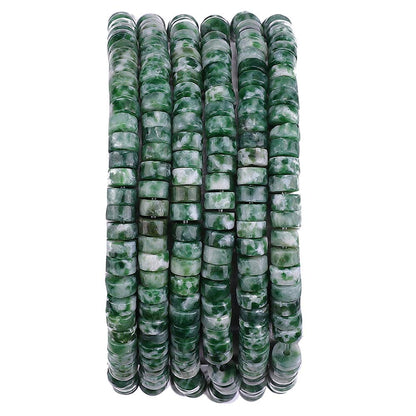 BEADIA Natural African Jade Spacer Beads Caps Loose Semi Gemstone for Beading Jewelry Making 4mmx2mm 38cm