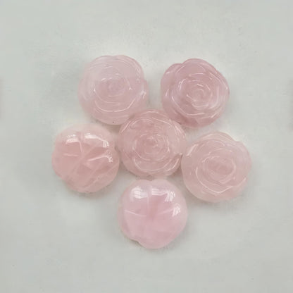 Sunshcat Natural Rose Quartz Crystal Rose Pendant,Three Dimensional Carved Healing Meditation Jewelry Crystals and Healing Stone Figurine,Suitable for DIY Jewelry Making and Valentine's Day Gift
