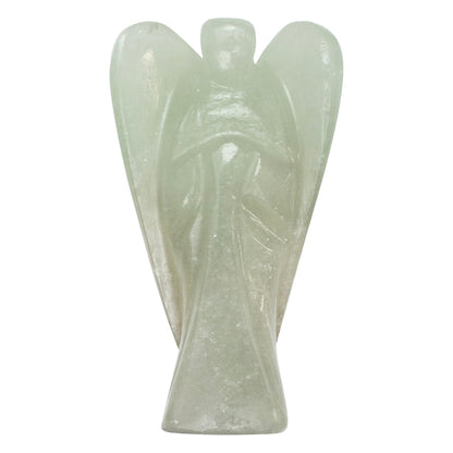 Crocon Green Jade Gemstone Guardian Angel Healing Figurine, Hand Carved Pocket Angel - Crystals for Positive Energy, Handmade Mini Statue for Love, Peace & Healing, Natural Gemstone Healing Figurine