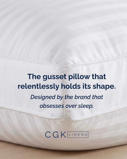 Bed Pillows for Sleeping Standard Size - Set of 2, Soft & Fluffy with Down Alternative Filling - Hotel Luxury Quality, Gusseted Pillow for Back, Stomach & Side Sleepers - Comfy & Breathable - White