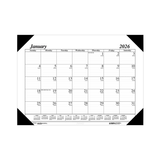 House of Doolittle 2026 Economy 22" x 17" Monthly Desk Pad Calendar, Black/White (12402-26)