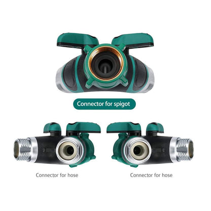 Zifoudvs 2 Way Y Hose Splitter, Garden Hose Connector with Comfortable Rubberized Grip with Outdoor Faucet, 3/4-inch (2-Packs)