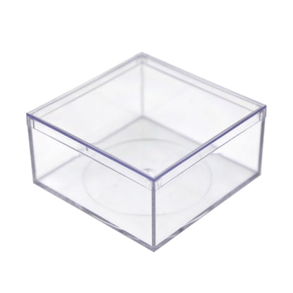 Gary Plastic Packaging Set of 6 Acrylic Boxes with Lids, 4" Square x 2" Tall, Made in USA, Clear Display Case for Collectibles, Rocks, Seashells and Crafts Storage & Organization