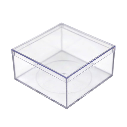 Gary Plastic Packaging Set of 6 Acrylic Boxes with Lids, 4" Square x 2" Tall, Made in USA, Clear Display Case for Collectibles, Rocks, Seashells and Crafts Storage & Organization
