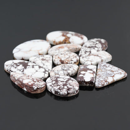 GemSymphony 100 Carat Natural Wild Horse Jasper Gemstone Cabochon Lot Mixed Shapes – 5 to 6 pcs Hand Polished Crystal Stones for Jewelry Making Supply, Healing, Reiki, Craft Supplies, Unique Cab Set for Wire Wrapping & Collectors (10-20 mm)