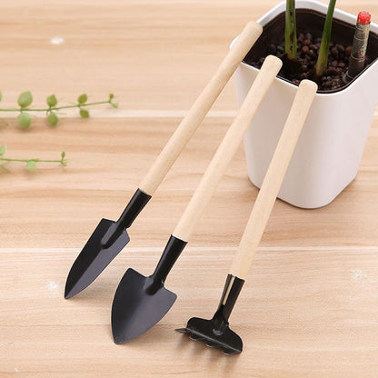 Sosoport 10 Sets Mini Tool Shovel Indoor Plant Gardening Tools Wooden Handle Weeding Trowel Digging Trowel for Flower Soil Planting Succulent