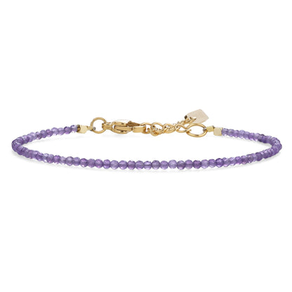 COAI Women's Dainty Crystal Bracelet Birthstone Amethyst Bracelet for Women 2mm