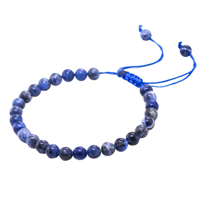 Amazing Gemstone Sodalite Bracelet for Women Men's Gifts - Protection Healing Crystal Bracelet - 6mm Gemstone Beaded Adjustable Bracelet