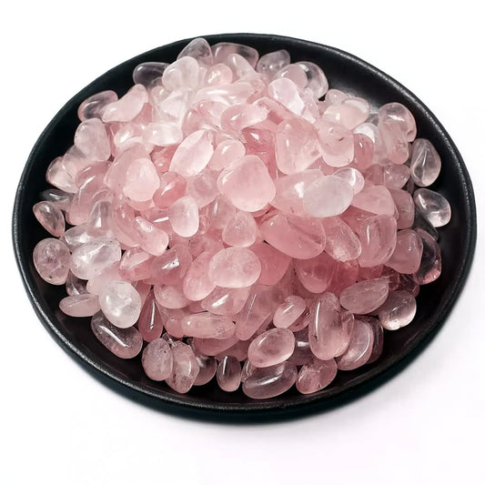SigMntun Polished Rose Quartz Crystal Set, 0.4", 128 Pcs - Handpicked Tumbled Stones and Crystals Bulk for Healing, Reiki, Meditation, Witchcraft and Home Decor, 10 oz