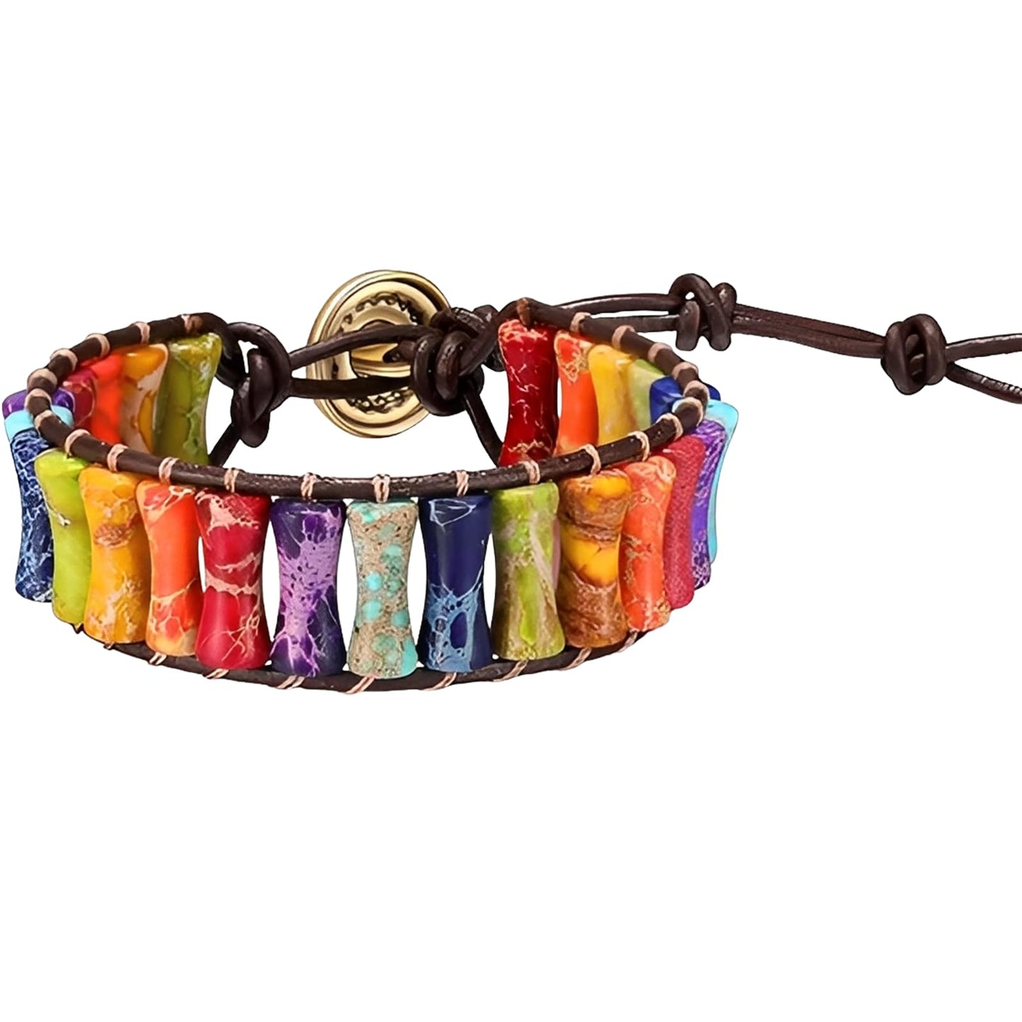 BASILKIT Chakra Healing Bracelets for Women, Handmade Natural Stone Beaded Bracelet, Boho Adjustable Stretch Bracelet Gift for Mom, Wife, Friend - Yoga, Meditation, Positive Energy