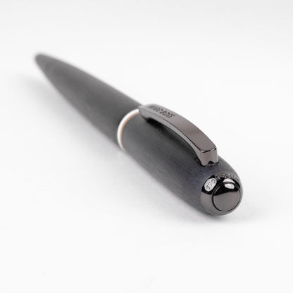 Hugo Boss Contour Iconic HSH3414D Ballpoint Pen Brass and Aluminium Black Length 13.6cm Blue Ink